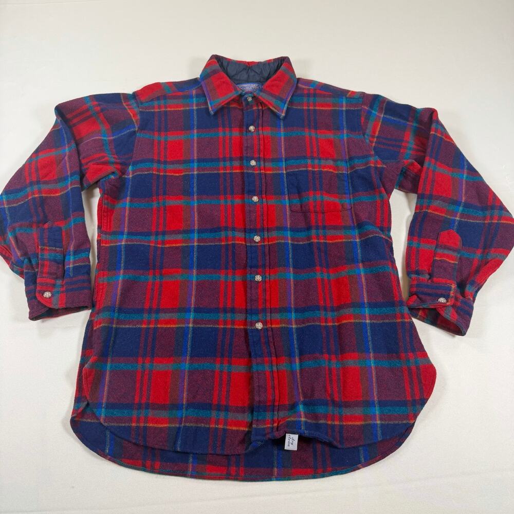 Vintage Pendleton button down flannel shirt jacket shacket 100% pure virgin wool